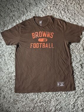 NFL Cleveland Browns Jim Brown 32 Tee Brown Orange Graphic Men's Large